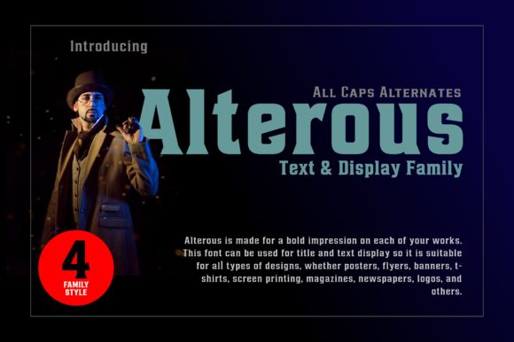 Alterous: A Vintage Display Font for Editorial Design