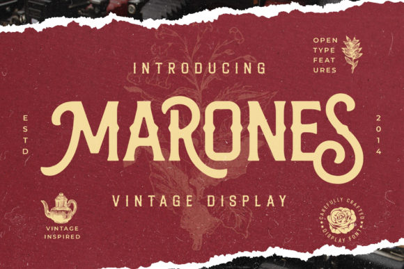 Marones: A Vintage Display Font for Crafters